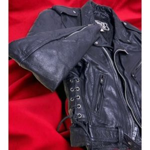 Vintage Ladies Leather Biker Jacket by First